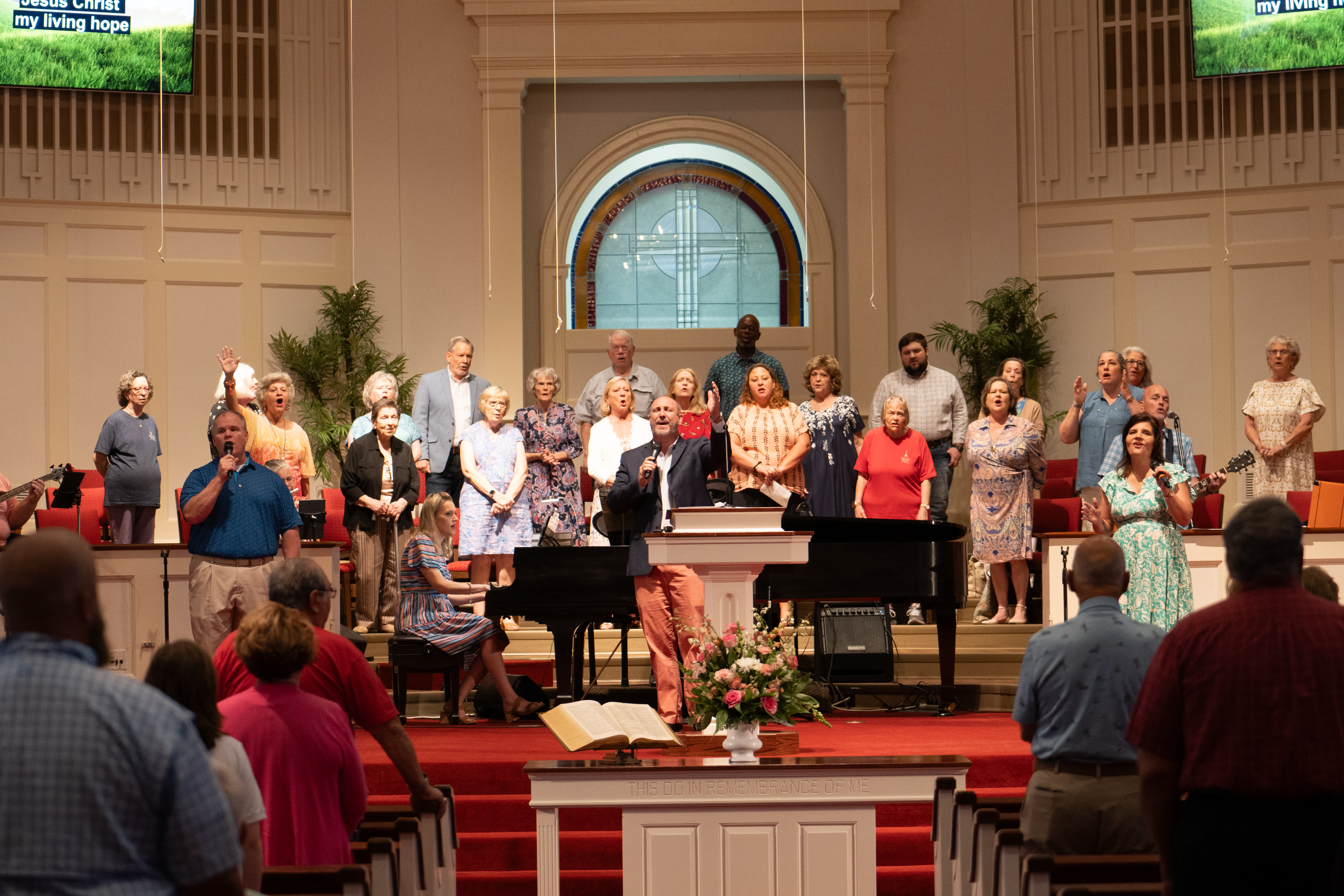 View of choir from the back of the Dalraida Baptist Worship Center